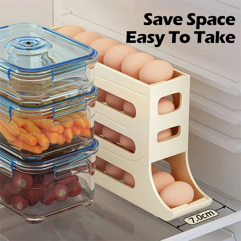 Refrigerator Egg Storage Box Kitchen Egg Box Storage Egg Box Large Capacity Dedicated Egg Carton Egg Rolling Egg Storage Box