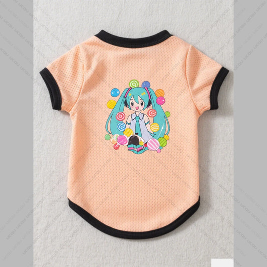 2025 Pet Cat And Dog Clothing Anime-Style Print  Dog Short Sleeved Shirt Quick-Drying And Breathable The Favorite Of Cute Pets