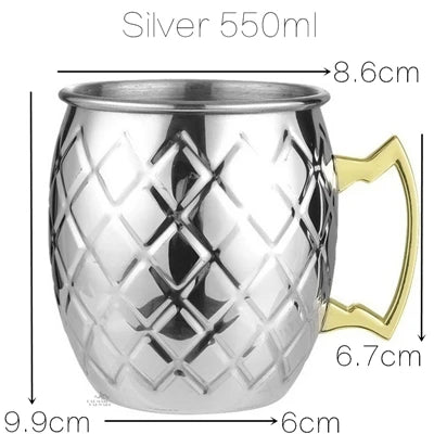 1PCS Cocktail Cup 550ml Hammered Copper Plated Moscow Mule Mug - Beer/Coffee Cup for Enhanced Flavor Experience Tazas Drinkware