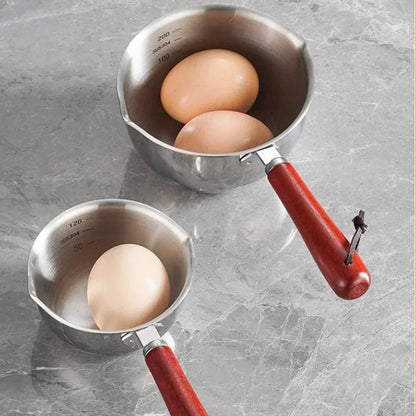 150/300/500ml Stainless Steel Hot Oil Pan Hot Butter Warmer Flat Bottom Oil Splash Pan Saucepan For Boiling Milk Sauce Gravies