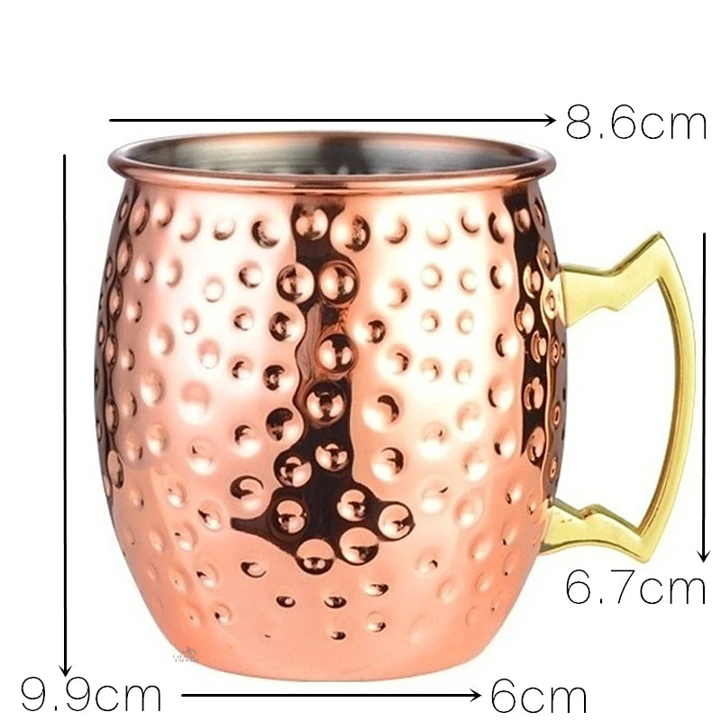 1PCS Cocktail Cup 550ml Hammered Copper Plated Moscow Mule Mug - Beer/Coffee Cup for Enhanced Flavor Experience Tazas Drinkware