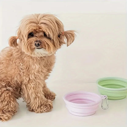 Portable Silicone Pet Bowl for Dogs Cats 350ml Collapsible Travel Dish Carabiner Clip Food Water Container Feeding Tray Bowls