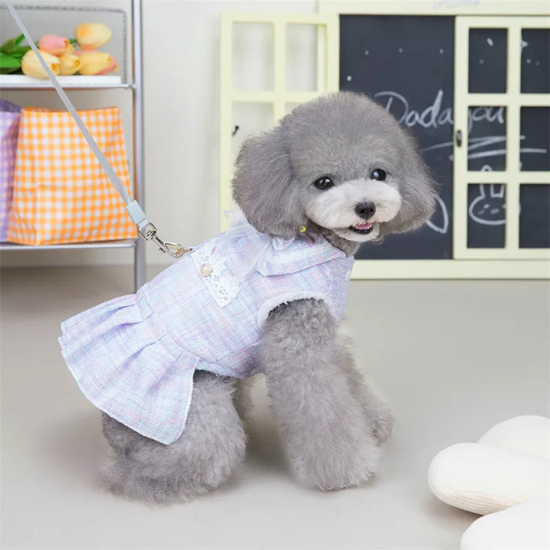 2021 Luxury Designer Dog Clothes Dress for Small Dogs Puppy Cotton Summer Dog Clothes for Girl Chihuahua French Bulldog Clothes