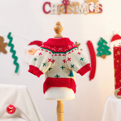 2026 New Years Dog Christmas Sweater Christmas Tree Winter Dog Xmas Holiday Clothes for Small Dogs Pet Girl Boy Warmer Sweaters