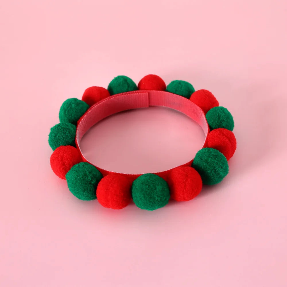 Soft Pet Dog Cat Kitty Plush Ball Candy Necklace Decoration Collar for Shiba Corgi Poodle Samoyed Bichon Bulldog Pet Accessories