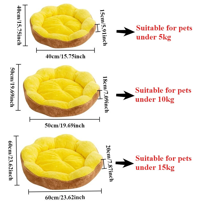 2026 Flower Shaped Fluffy Pet Bed Winter Warm Plush Dog Bed for Small Medium Large Dog Four Seasons Universal cama para perros