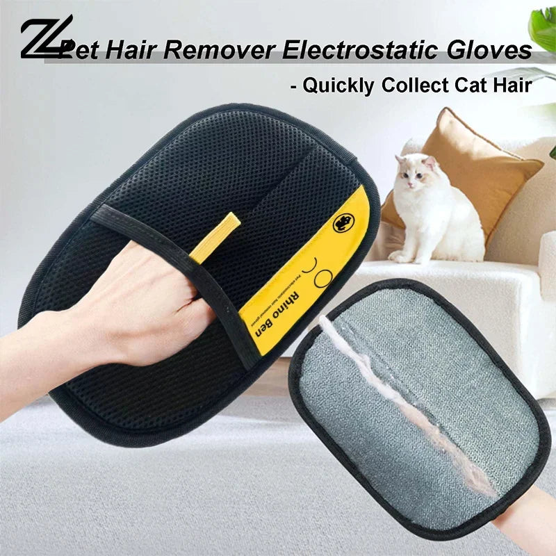 1pcs Pet Grooming Gloves Static Dedusting Brush Pet Hair Remover Brush Removing Dog Cat Hair From Sofa Carpet Clothes