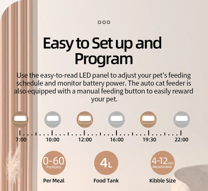 ROJECO Automatic Pet Feeder Smart Control Cat Food Kibble Dispenser Button Version Auto Feeder For Cats Dogs Feeding Accessories