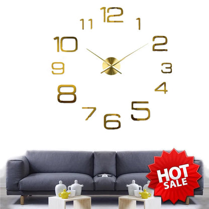 2025 Modern Design Large Wall Clock 3D DIY Quartz Clocks Fashion Watches Acrylic Mirror Stickers Living Room Home Decor Horloge