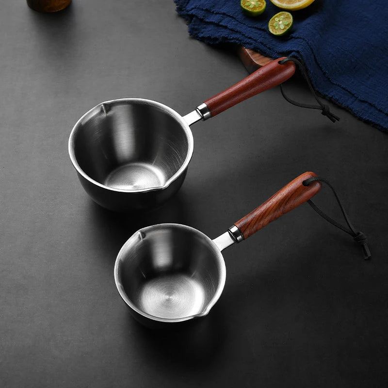 Stainless Steel Oil Pan 150ML 300ML Small Pot Cooking Butter Melting Pot Chocolate Kitchen Cookware Cooking Tools