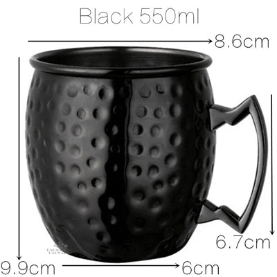 1PCS Cocktail Cup 550ml Hammered Copper Plated Moscow Mule Mug - Beer/Coffee Cup for Enhanced Flavor Experience Tazas Drinkware