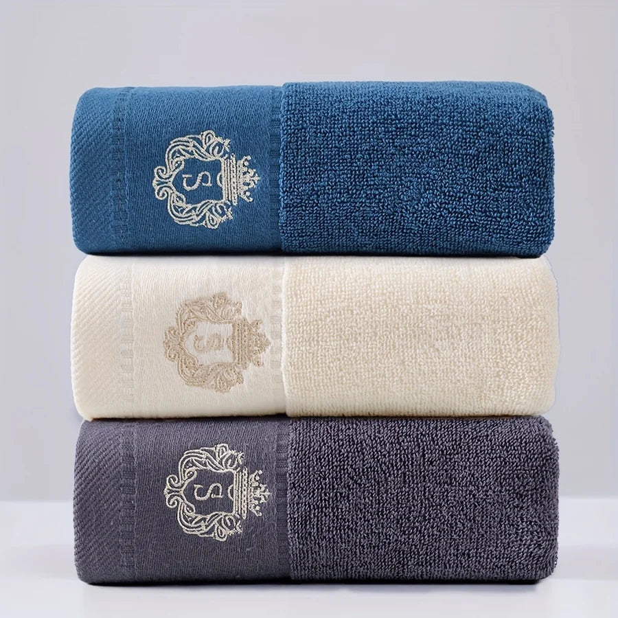 3pcs Set Cotton Towels 35x75cm 70x140cm Embroidered Bathroom Geometric Big Bath Hand Face Shower Towels Cover 수건 세트 Toallas