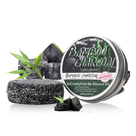 60g Bamboo Charcoal Handmade Soap Refreshing and Fluffy Solid Shampoo Soap Bar Hair Soap