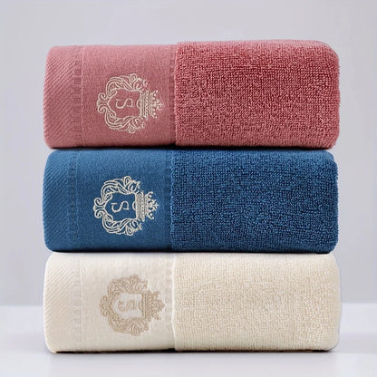 3pcs Set Cotton Towels 35x75cm 70x140cm Embroidered Bathroom Geometric Big Bath Hand Face Shower Towels Cover 수건 세트 Toallas