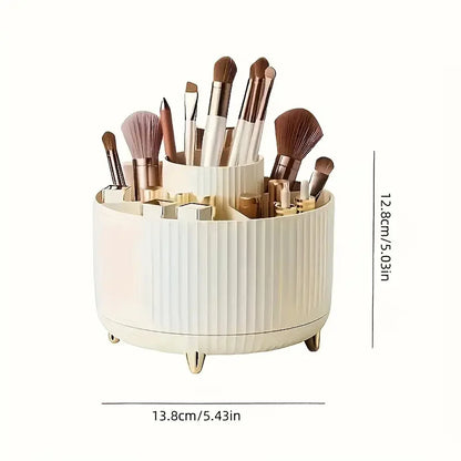 360° Rotating 5-Slot Makeup Brush Holder & Desk Organizer