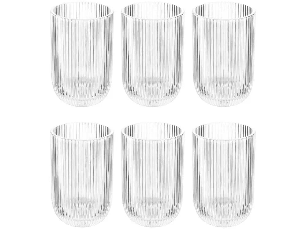 430ml Glass Cups Set 6 Pieces Haus fluted Concept