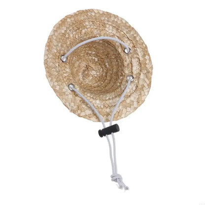 2025 New Pet Dog Hat with Adjustable Strap Straw Sombrero Hat Pet for Cat Hat Size S/L Dog for Cat Costume Decoration