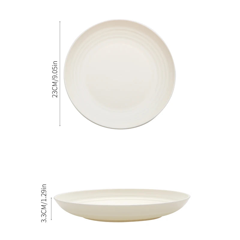 4/16pcs Plastic plates (9 inches in diameter) are reusable and suitable for home kitchens for snacks, snacks, desserts