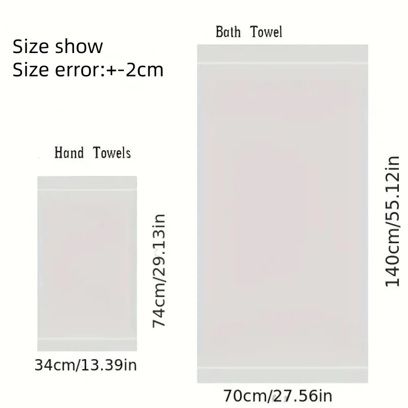 2pcs Black Bath Towels for Adults 100% Cotton Solid Terry Beach Towel Absorbent Yoga Shower Towels Bathroom Christmas Gift