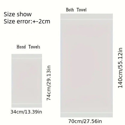 2pcs Black Bath Towels for Adults 100% Cotton Solid Terry Beach Towel Absorbent Yoga Shower Towels Bathroom Christmas Gift