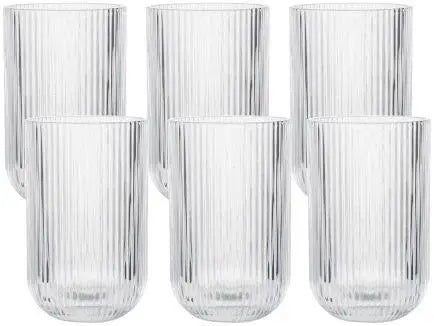 430ml Glass Cups Set 6 Pieces Haus fluted Concept