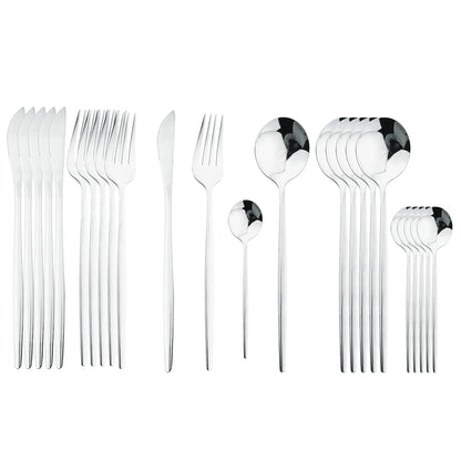 24 Pieces Silverware Flatware Cutlery Set, Stainless Steel Tableware Silverware-Service for 6 Dishwasher Safe Full Set Flatware