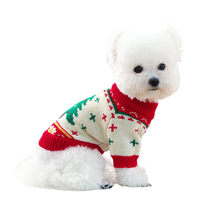 2026 New Years Dog Christmas Sweater Christmas Tree Winter Dog Xmas Holiday Clothes for Small Dogs Pet Girl Boy Warmer Sweaters