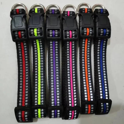 Reflective Pet Dog Neck Collar Cat Dog Nylon Adjustable Pet Collar Neck Sleeve Supplies Multi-color Optional Dog Accessories 1pc