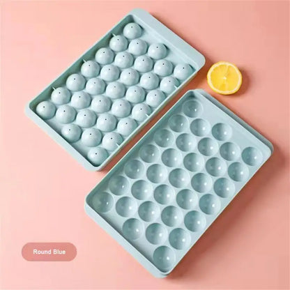 3D Round Ice Cube Tray With Lid Plastic Diamond Style Ice Mold Refrigerator Spherical DIY Moulds Ice Ball Maker Kitchen Tools