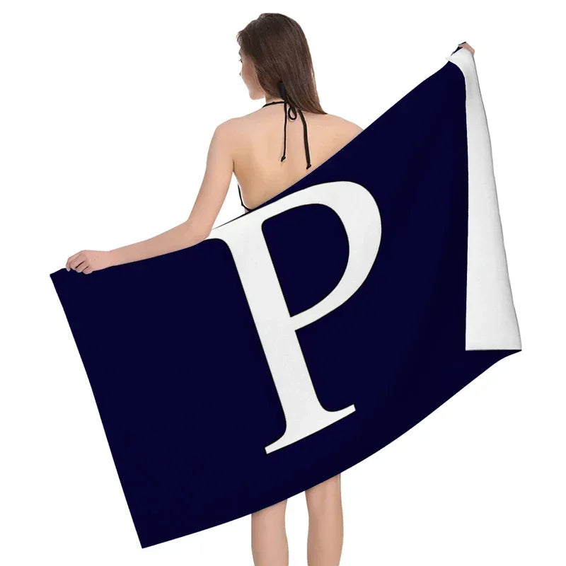 1pc Flower wreath letter pattern Pattern Beach Towel,Ultra-Fine Fiber Beach Blanket,Highly Absorbent Bath Towel,Suitable