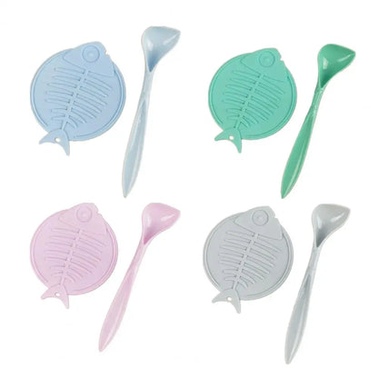 Silicone Pet Can Lid with Spoon Cat Can Cover Fresh-keeping for Dog Wet Food Storage Topper for 3/5 /5.1/5.5/13/13.2 Oz Cans