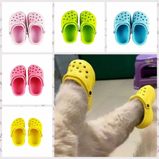 1 Pair Pet Beach Shoes Non-slip Pet Sandals Comfortable Soft-soled Dog Hole Shoe EVA Breathable Dog Rain Boots Running