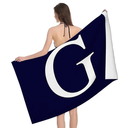 1pc Flower wreath letter pattern Pattern Beach Towel,Ultra-Fine Fiber Beach Blanket,Highly Absorbent Bath Towel,Suitable