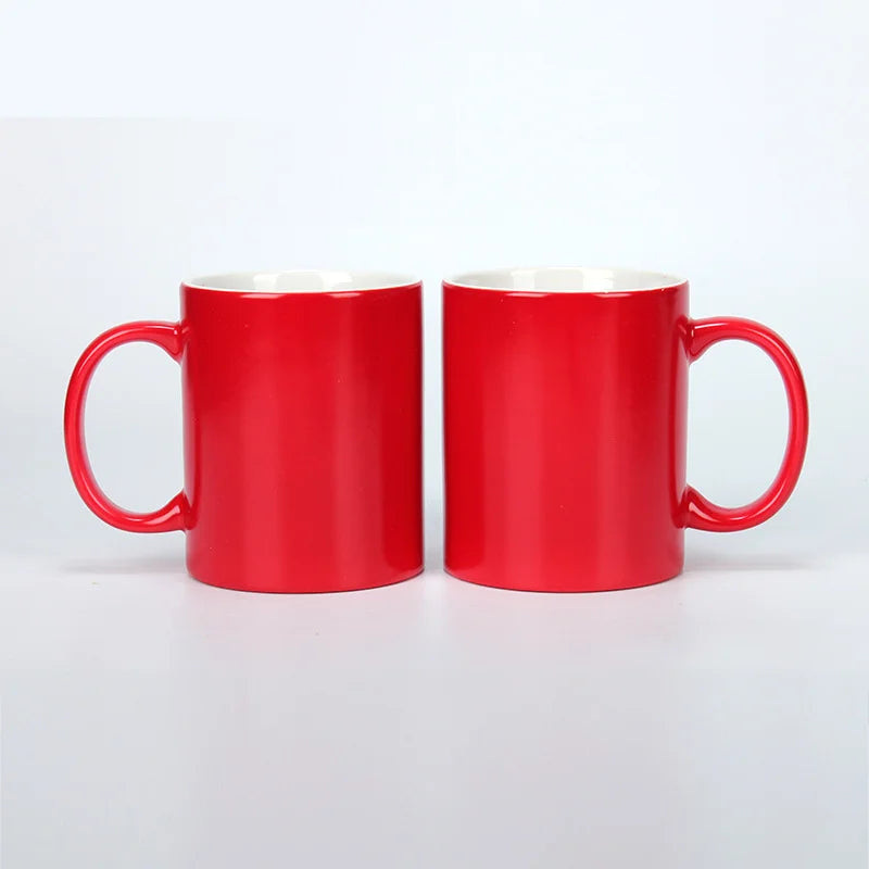 Thermal Sublimation Blank  Magic Color Change Sensitive Ceramic Mug Water Coffee Milk Cup For Diy Logo Printing Pictures