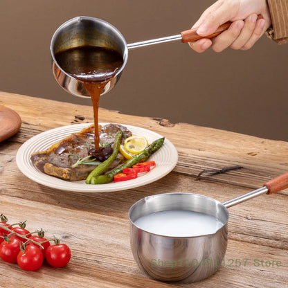 1 Pc 150/300 Ml Multifunctional Stainless Steel Hot Oil Pan, Cooking Butter Melting Pan, Household Kitchen Frying Pan Cookware