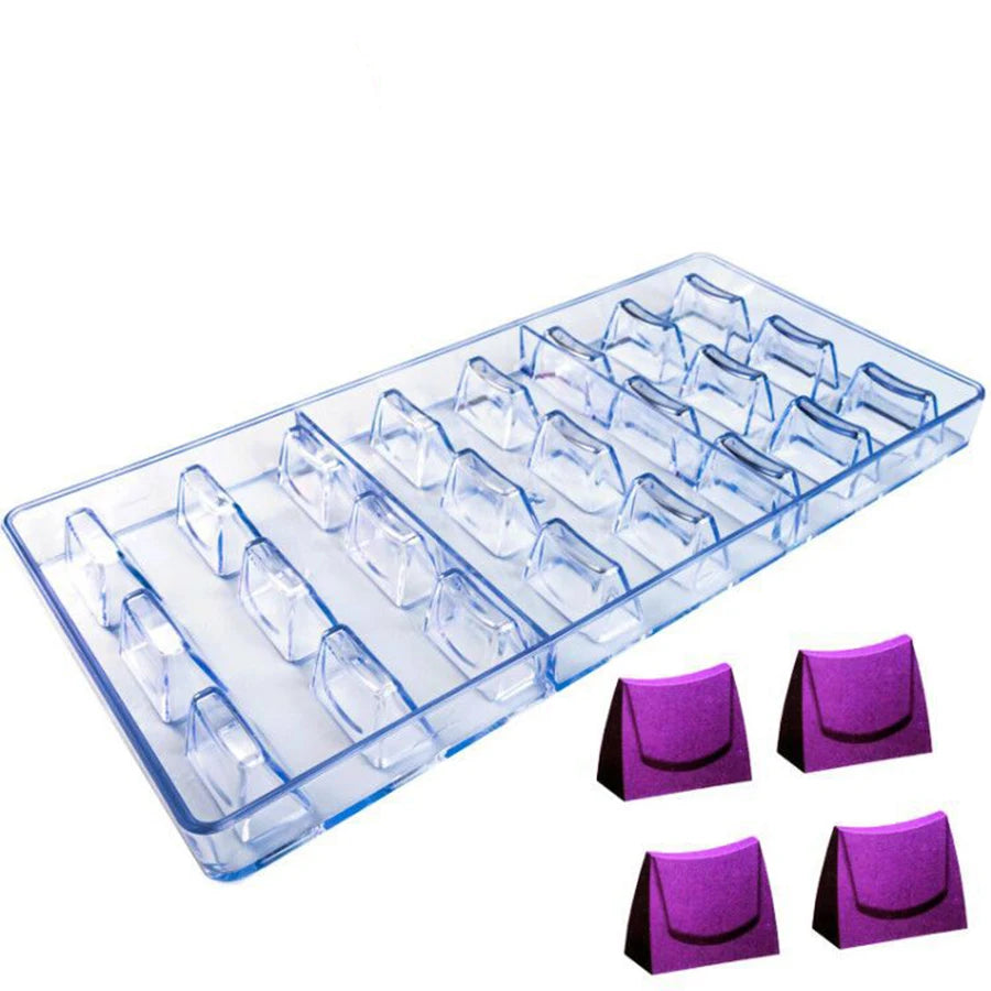 24 Styles Available Plastic Chocolate Mold Creative Rose Heart Diamond Cake Shape Kitchen Household Food Grade Candy Baking Mold