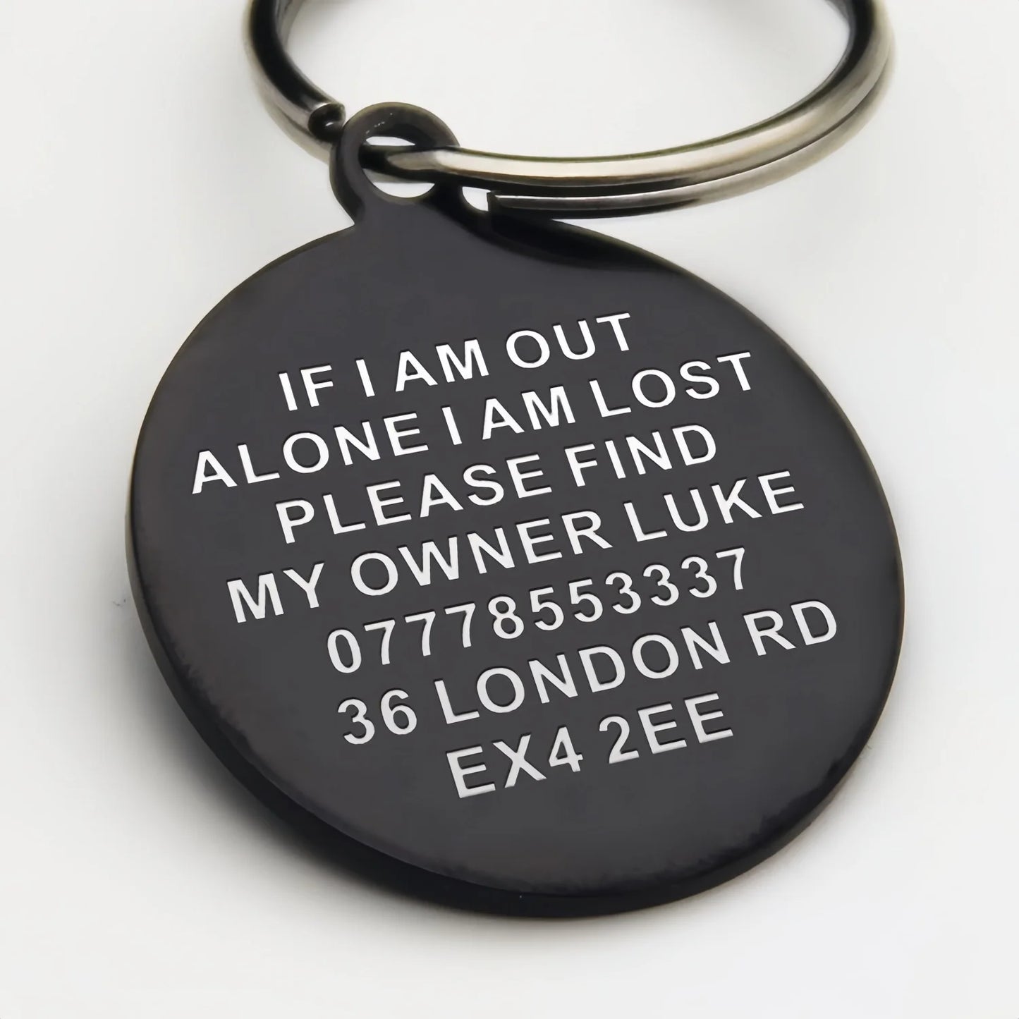 【2025 Hot Sale】Personalised Dog Tag Custom Engraved Pet ID Tag - Waterproof Ground Shape Name Tag for Cats Puppies Collar