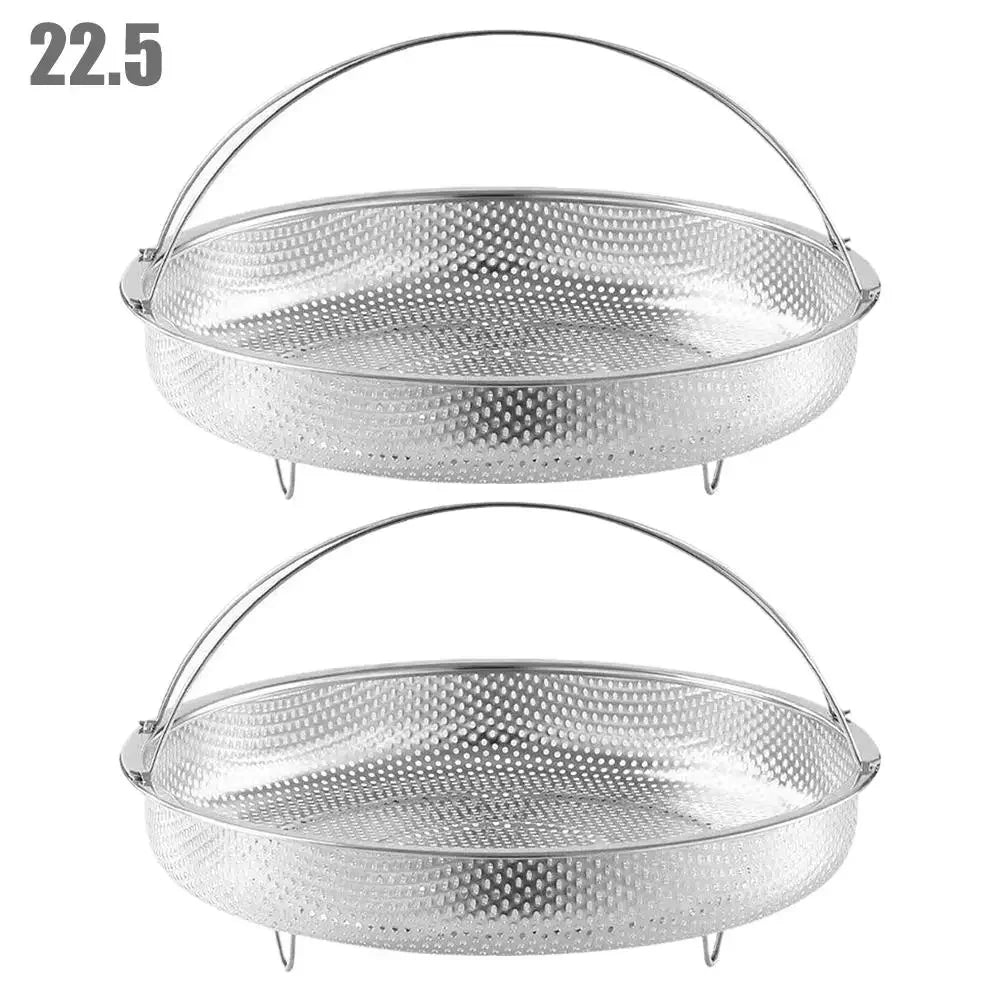 Stainless Steel Food Steamer Basket Pressure Cooker Drain Drainer Steaming Basket Grid with Handle Kitchen Steamer Strainer Z0J8