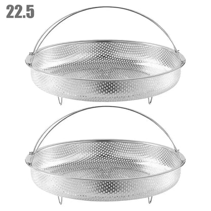 Stainless Steel Food Steamer Basket Pressure Cooker Drain Drainer Steaming Basket Grid with Handle Kitchen Steamer Strainer Z0J8