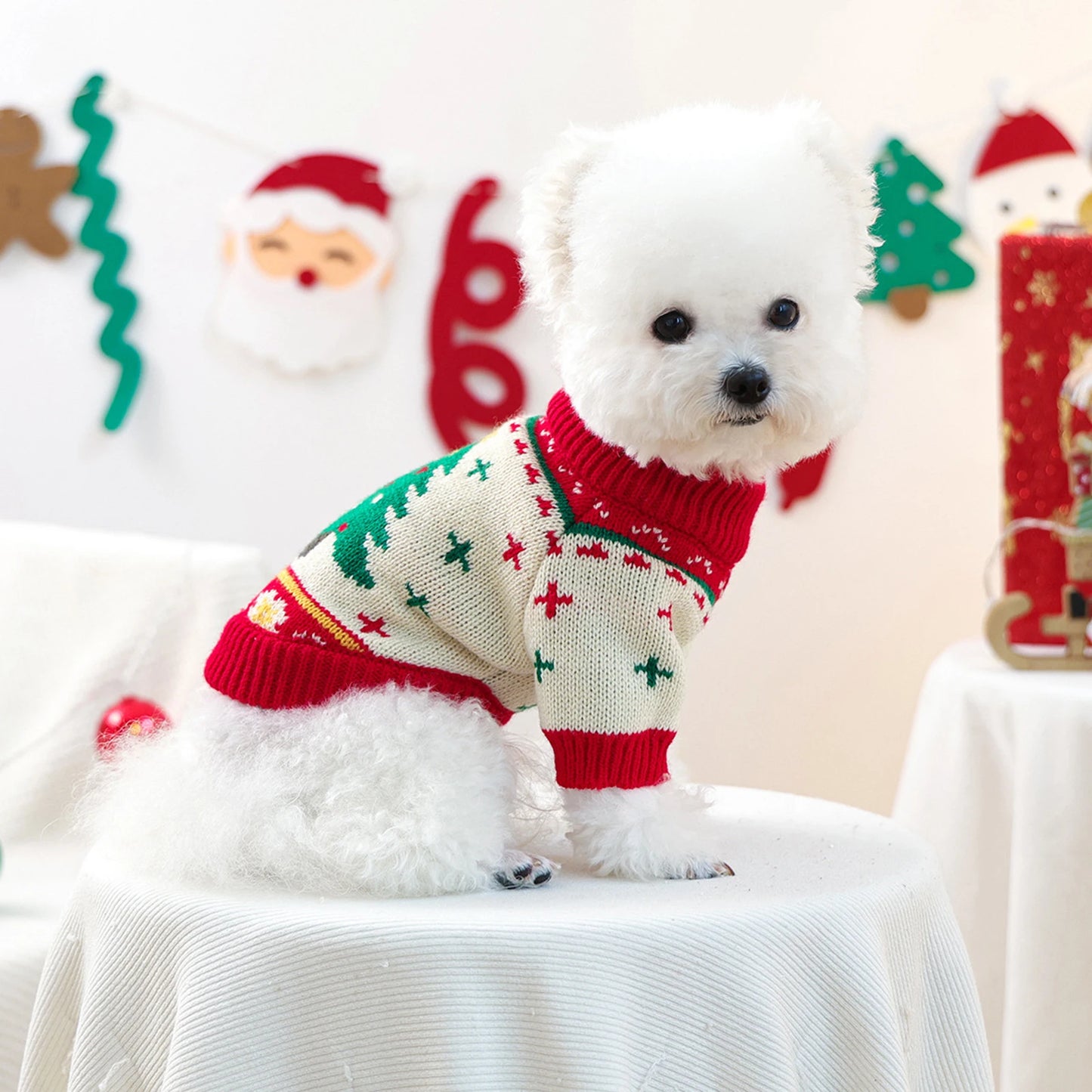 2026 New Years Dog Christmas Sweater Christmas Tree Winter Dog Xmas Holiday Clothes for Small Dogs Pet Girl Boy Warmer Sweaters