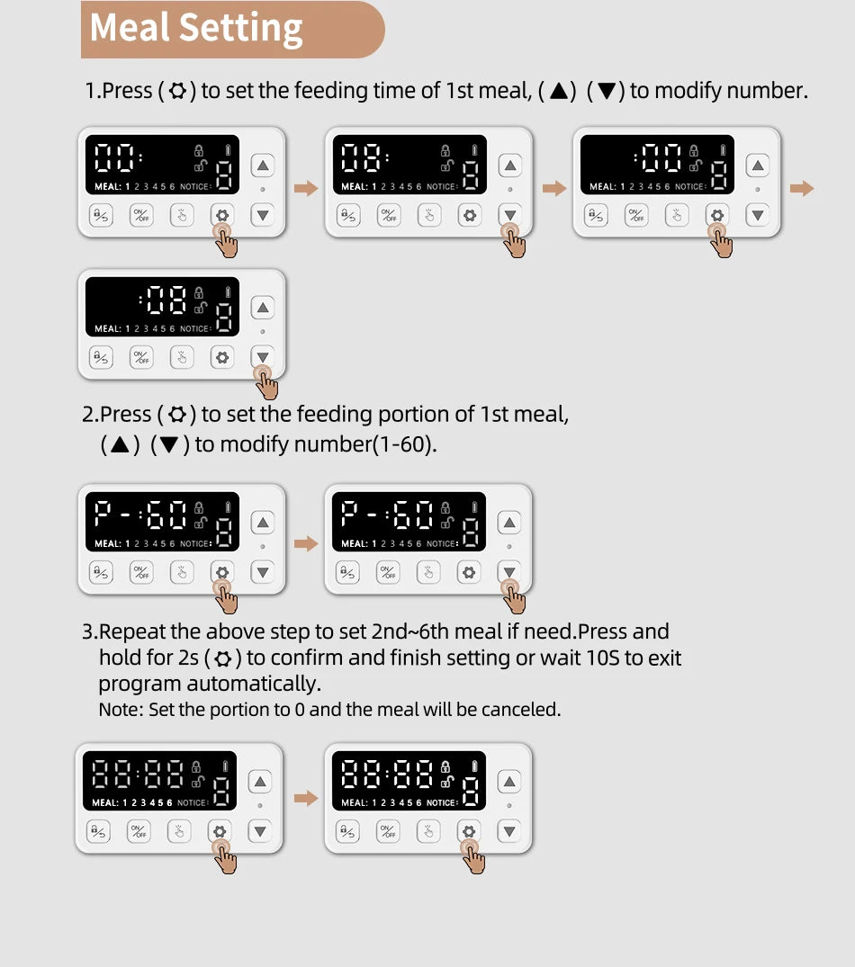 ROJECO Automatic Pet Feeder Smart Control Cat Food Kibble Dispenser Button Version Auto Feeder For Cats Dogs Feeding Accessories
