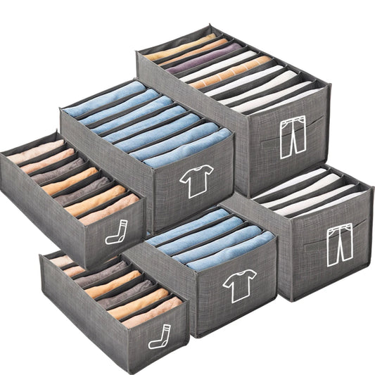  Closets Clothes Organizer Foldable Clothing Jeans Storage Box Closet Drawer  Organizer with Handles Wardrobe Storage Organize