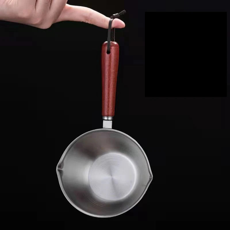 1pc Stainless Steel Saucepan,Hot Oil Pan, Melting Pan, Flat-bottomedOil Pan, Small Pot For Mini Complementary Food, Hot Milk Mel