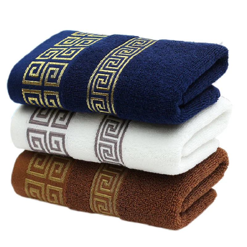 3pcs Set Cotton Towels 35x75cm 70x140cm Embroidered Bathroom Geometric Big Bath Hand Face Shower Towels Cover 수건 세트 Toallas