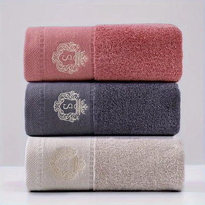 3pcs Set Cotton Towels 35x75cm 70x140cm Embroidered Bathroom Geometric Big Bath Hand Face Shower Towels Cover 수건 세트 Toallas