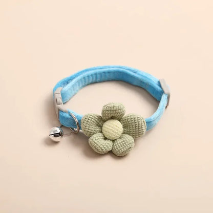 1Pc Cat Collar with Cute Flower Adjustable Buckle Cat Collar Bell Collar Cat Small Pet Supplies Kitten Collar Small Dog Acce