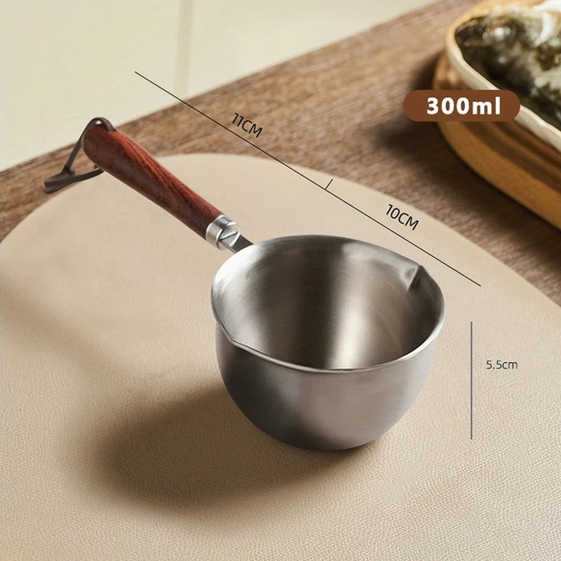 Stainless Steel Oil Pan 150ML 300ML Small Pot Cooking Butter Melting Pot Chocolate Kitchen Cookware Cooking Tools