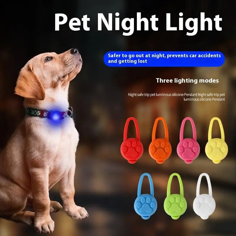 Silicone Pet Cat Dog Night LED Flashlight Luminous Pendant Prevent Pets From Getting Lost Going Out Night Decoration Collars