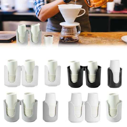 Plastic Cup Holder U-Shaped Grooves Top Opening Cup Storage Anti-Slip Small Paper Cup Holder for Bathroom Kitchen RVs Campers