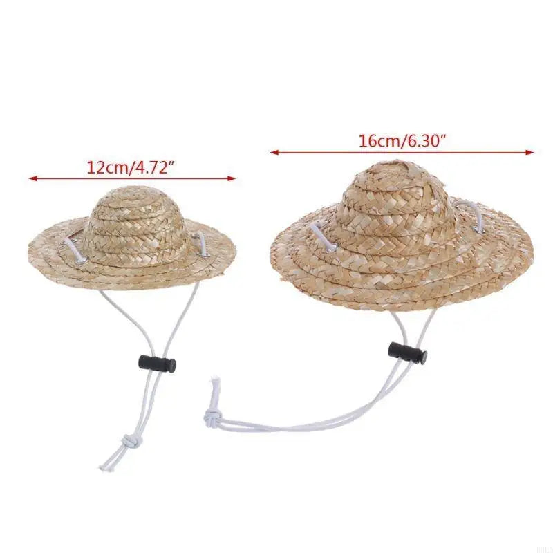 2025 New Pet Dog Hat with Adjustable Strap Straw Sombrero Hat Pet for Cat Hat Size S/L Dog for Cat Costume Decoration